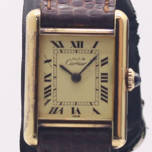 Cartier Must Tank Manual Wind Ivory Dial Watch