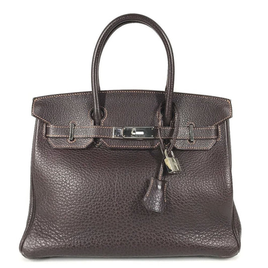 Hermes Handbag Birkin 30 Fjord Havana Brown