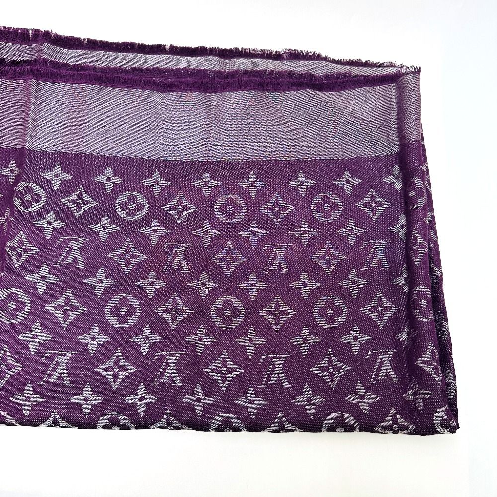 Louis Vuitton Shawl Monogram Silk Purple Scarf — view 4