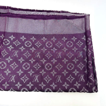 Louis Vuitton Shawl Monogram Silk Purple Scarf — view 4