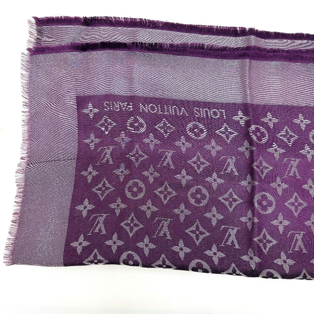 Louis Vuitton Shawl Monogram Silk Purple Scarf — view 5