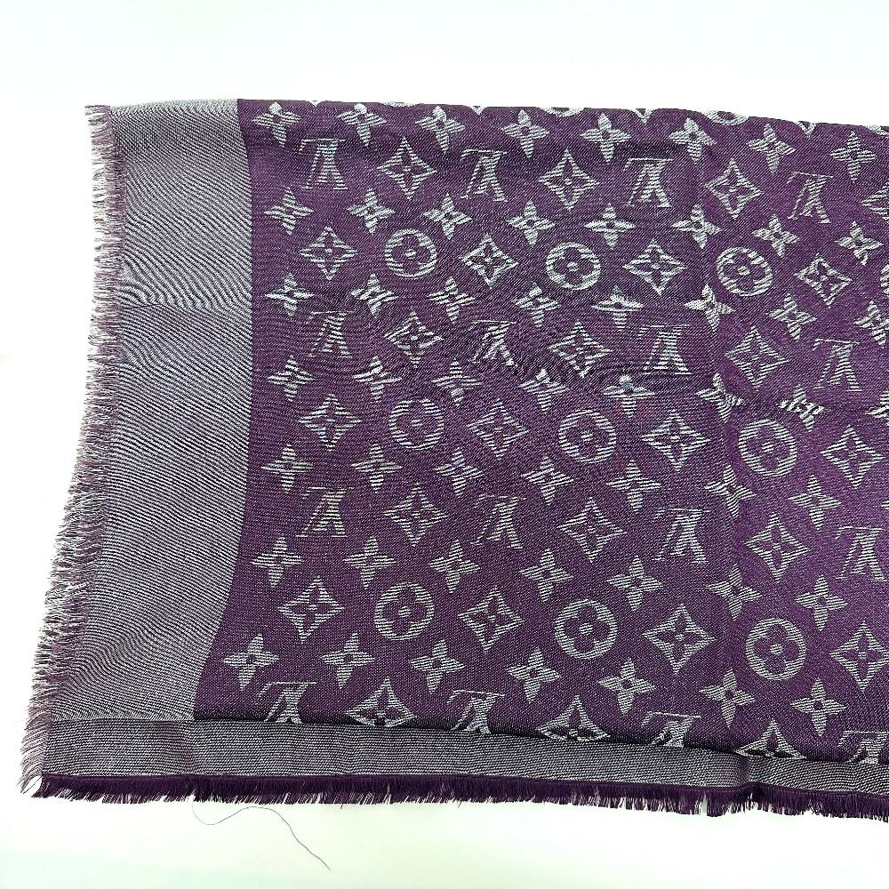 Louis Vuitton Shawl Monogram Silk Purple Scarf — view 2