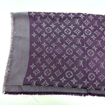 Louis Vuitton Shawl Monogram Silk Purple Scarf — view 2