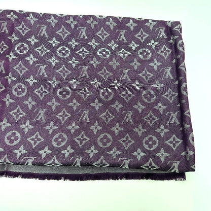 Louis Vuitton Shawl Monogram Silk Purple Scarf — view 3