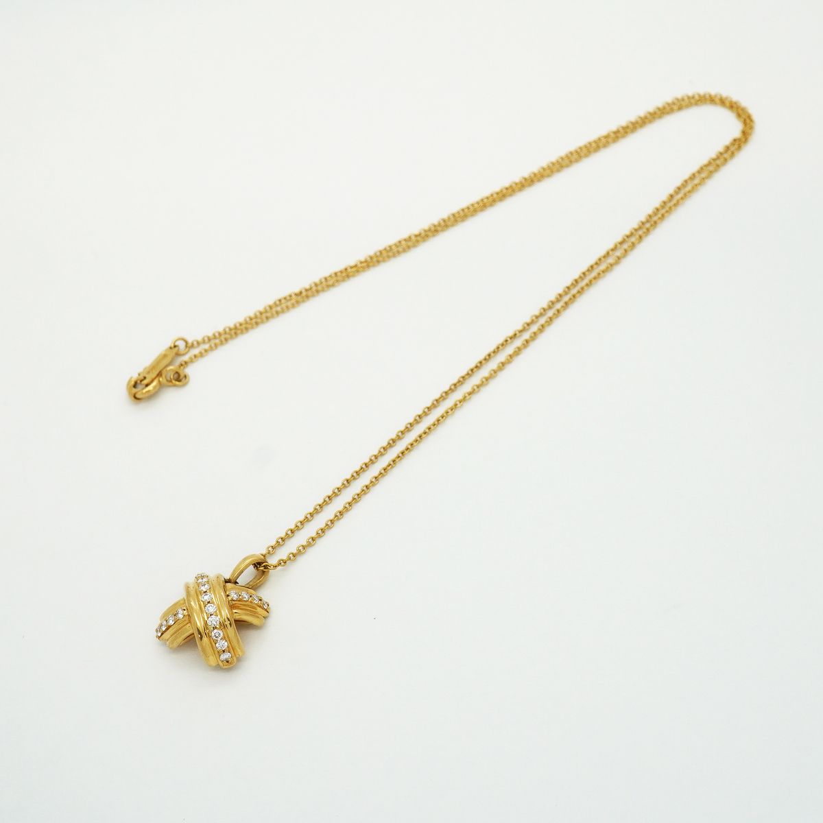 Tiffany & Co Necklace Signature 18k Yellow Gold Diamond — view 3