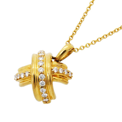 Tiffany & Co Necklace Signature 18k Yellow Gold Diamond