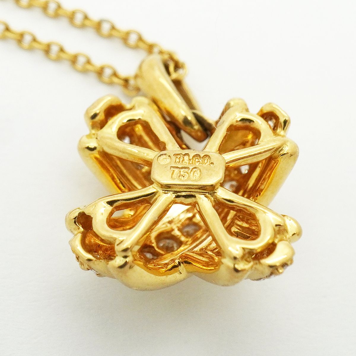 Tiffany & Co Necklace Signature 18k Yellow Gold Diamond — view 6
