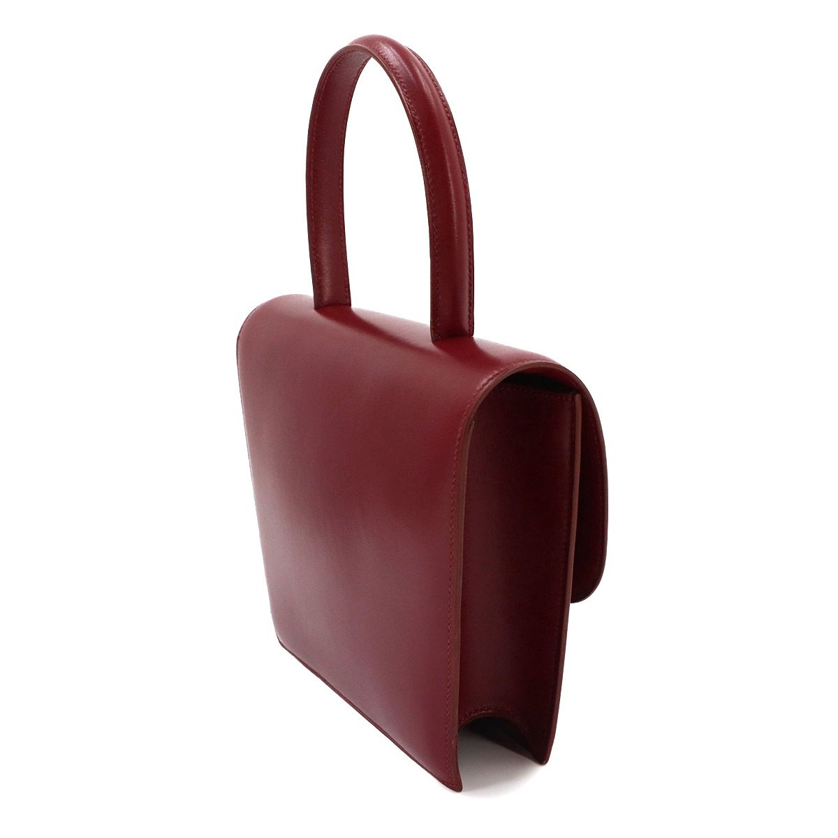 Hermes Frigate Hand Bag Box Calf Rouge Ash Silver Gold — view 3