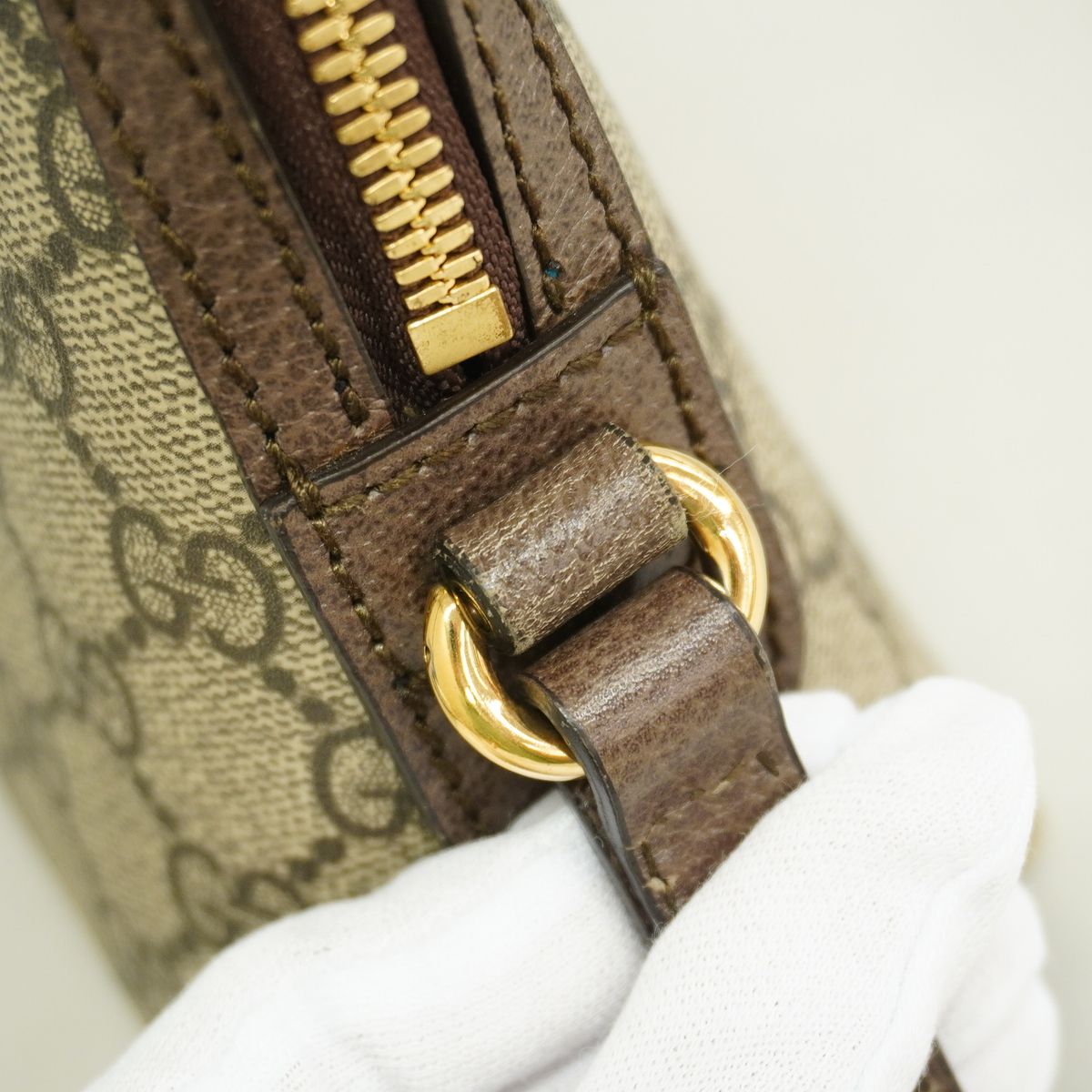 Gucci Shoulder Bag Ophidia Brown Gold — view 8