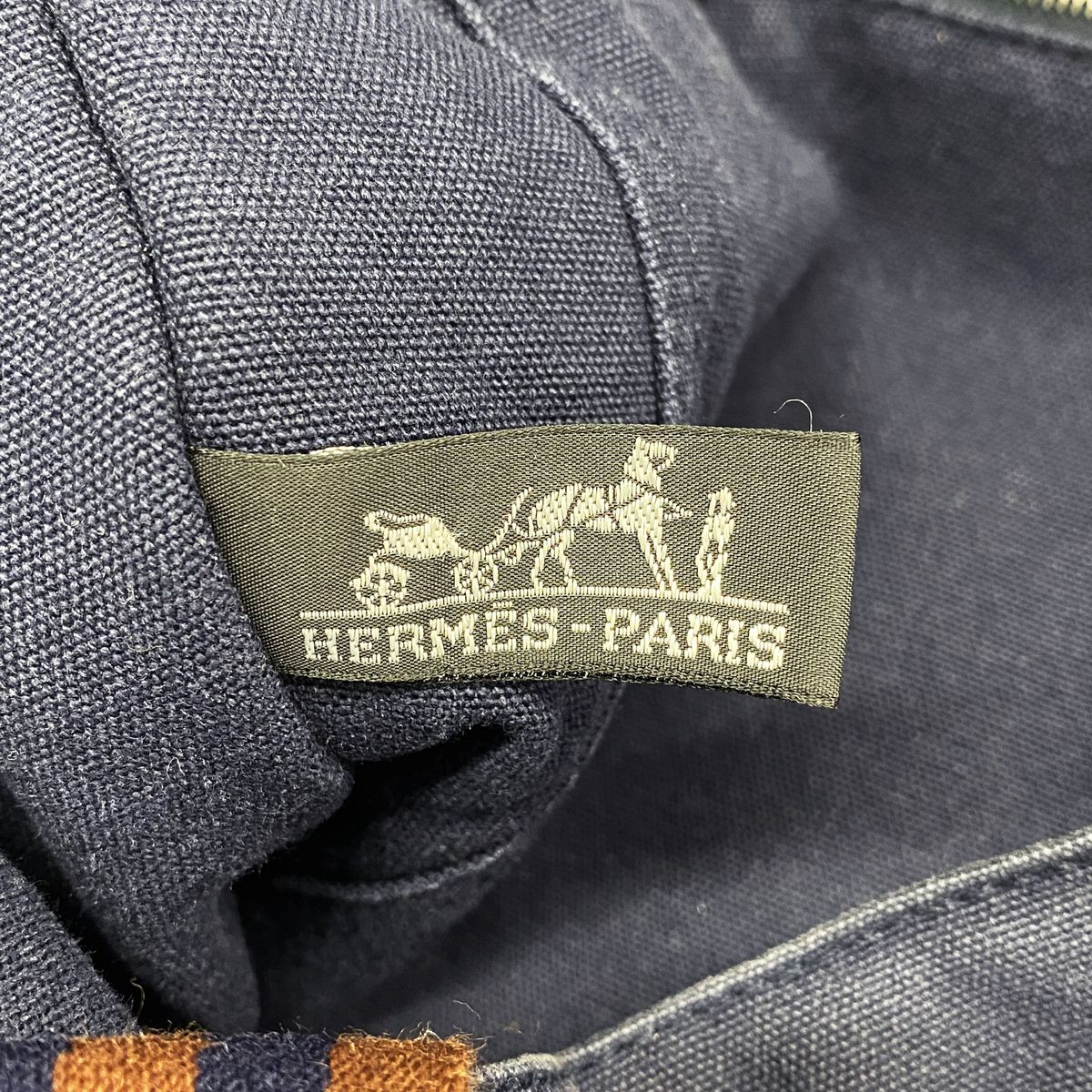 Hermes Tote Bag Fourre Tout MM Canvas Navy Silver — view 5