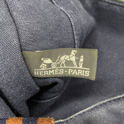 Hermes Tote Bag Fourre Tout MM Canvas Navy Silver — view 5
