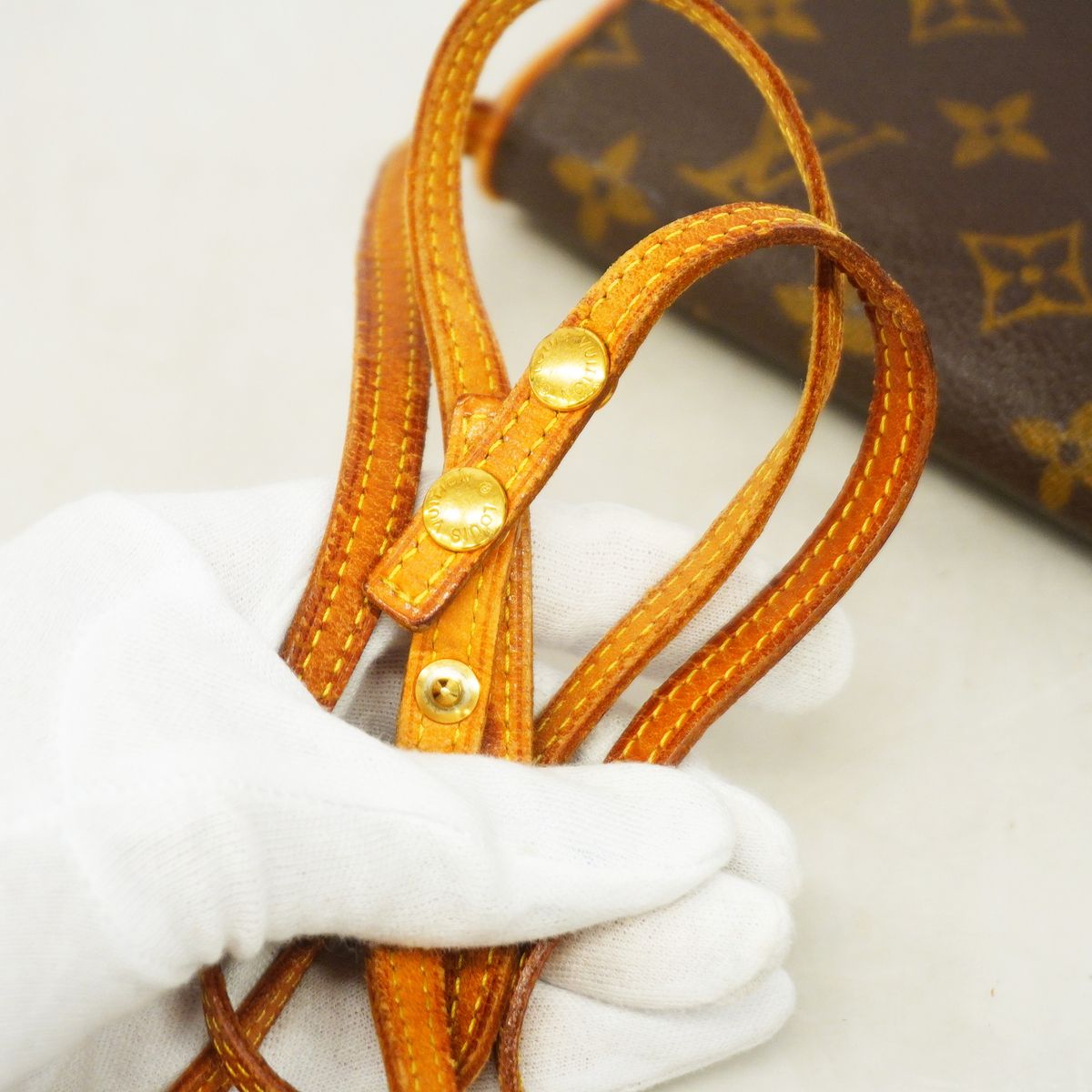 Louis Vuitton Shoulder Bag Monogram Pochette Twin GM Brown — view 8