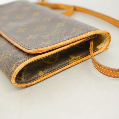 Louis Vuitton Shoulder Bag Monogram Pochette Twin GM Brown — view 7