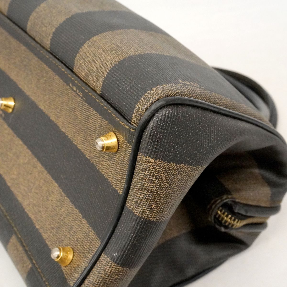 Fendi Handbag Pecan Black Brown Gold — view 7