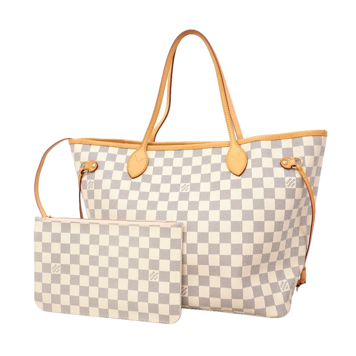Louis Vuitton Tote Bag Damier Azur Neverfull MM Rose Ballerine