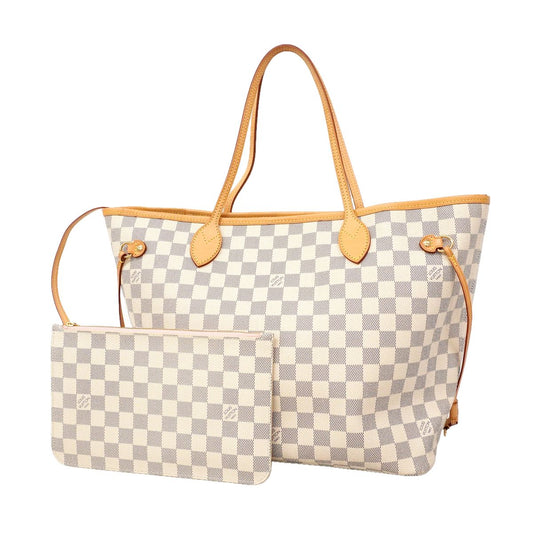 Louis Vuitton Tote Bag Damier Azur Neverfull MM Rose Ballerine