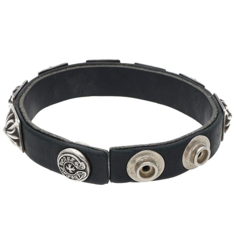 Chrome Hearts Spaced Zero Hrssh Rvt Space Pyramid Leather Bracelet — view 3