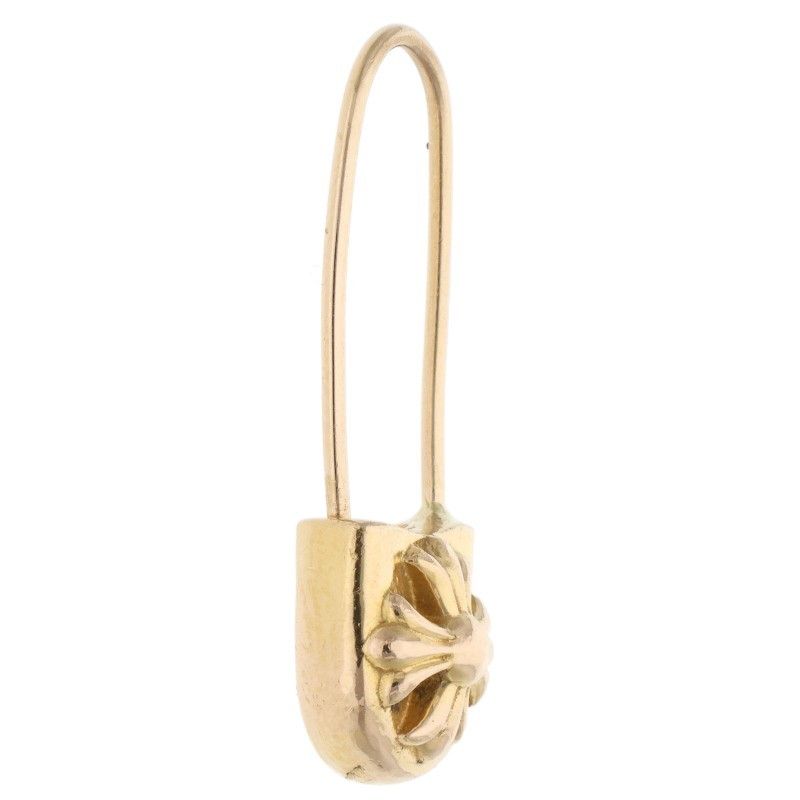Chrome Hearts 22K Safety Pin Gold Earrings