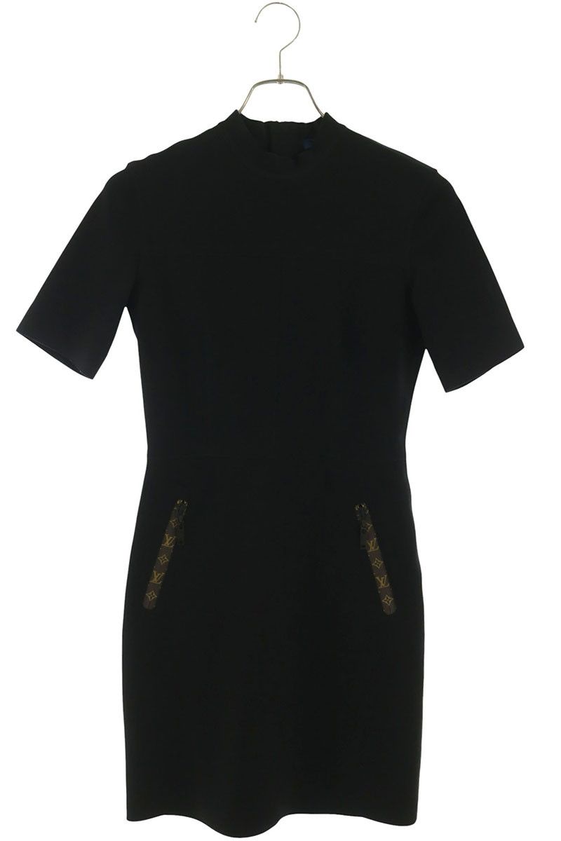 Louis Vuitton Monogram Mock Neck Fit Dress 34