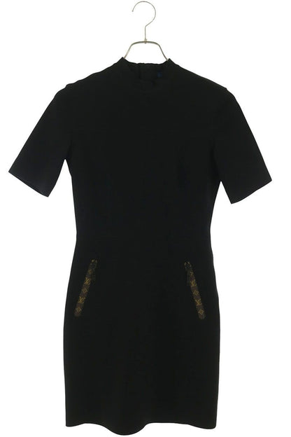 Louis Vuitton Monogram Mock Neck Fit Dress 34