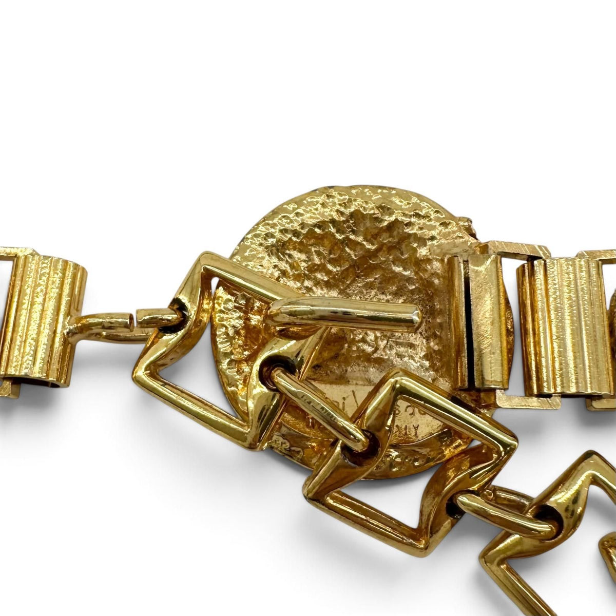 Versace Gianni Vintage Medusa Logo Coin Motif Chain Belt Gold — view 5