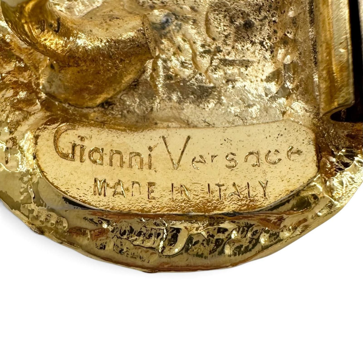 Versace Gianni Vintage Medusa Logo Coin Motif Chain Belt Gold — view 6