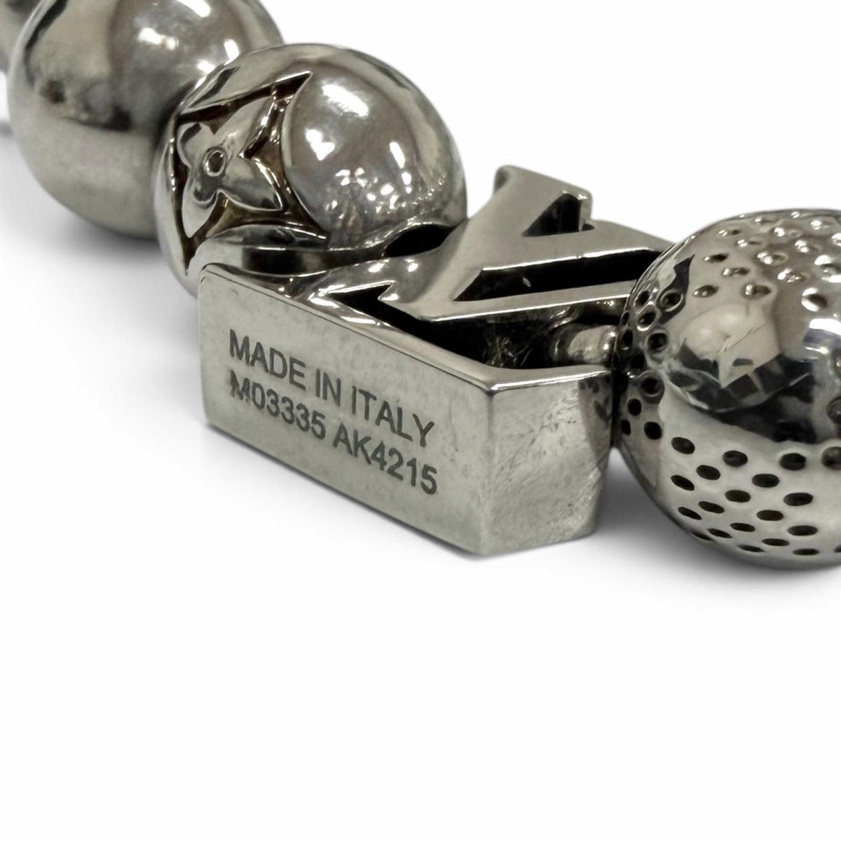 Louis Vuitton Necklace Damier Staple Ball Silver — view 8