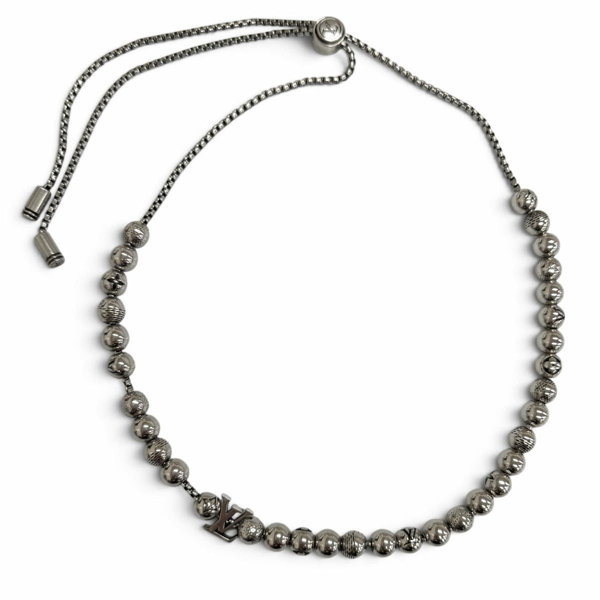 Louis Vuitton Necklace Damier Staple Ball Silver — view 3