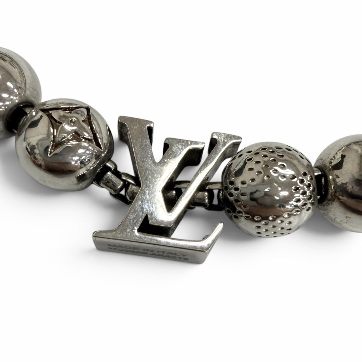 Louis Vuitton Necklace Damier Staple Ball Silver — view 4