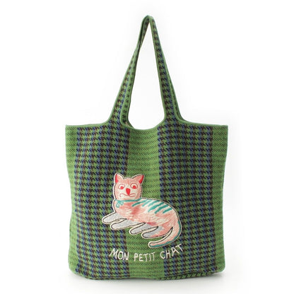 Gucci Alessandro Michele Collection Mon Petit Chat My Little Cat Wool Cat Tote