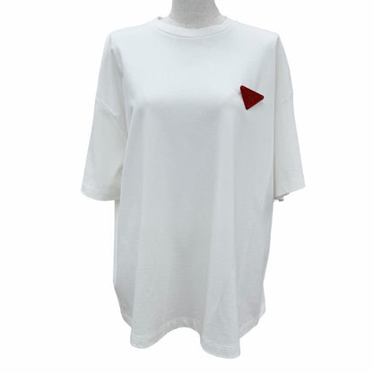 Prada Cotton 100% Triangle Logo Oversized Short Sleeve T-Shirt White