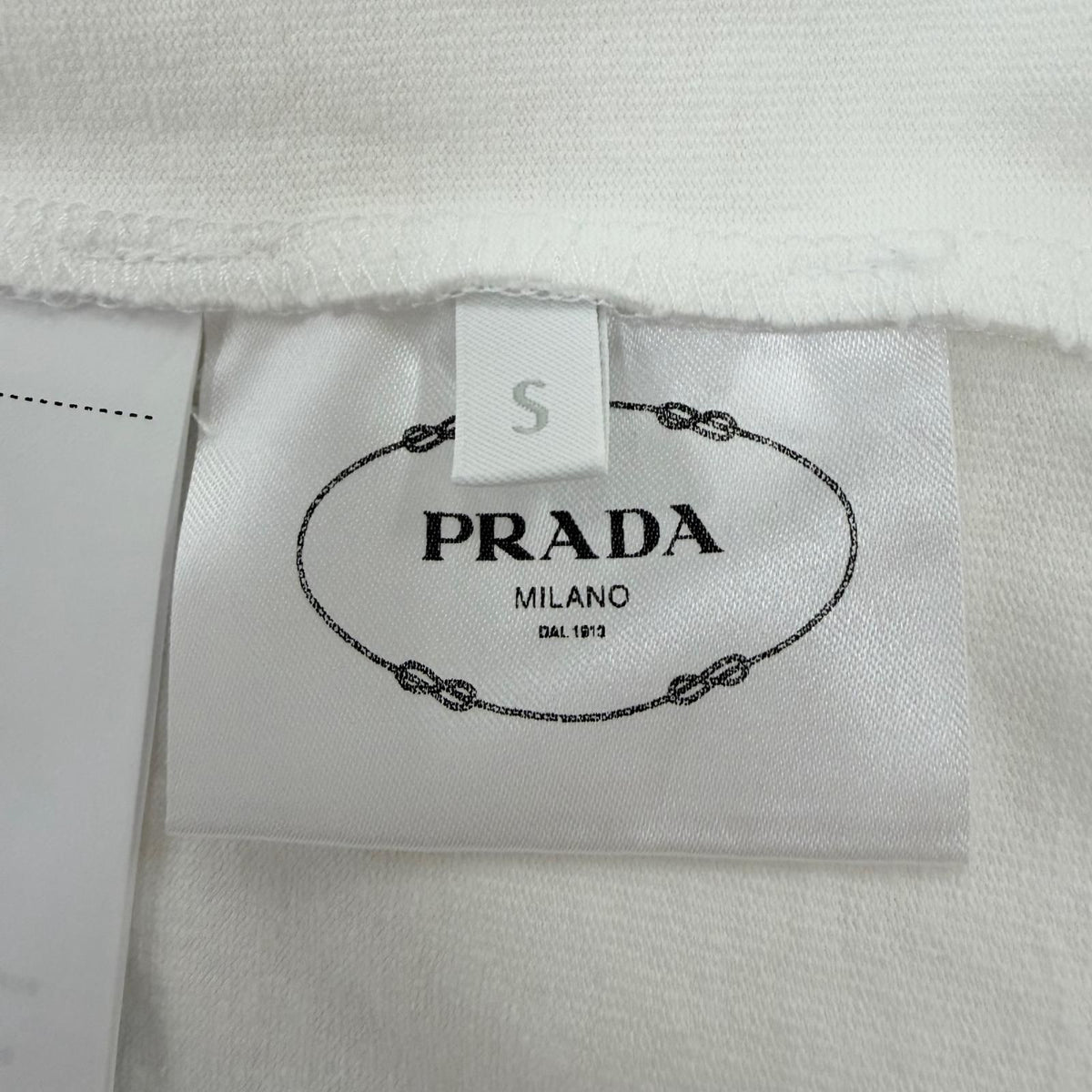 Prada Cotton 100% Triangle Logo Oversized Short Sleeve T-Shirt White — view 7