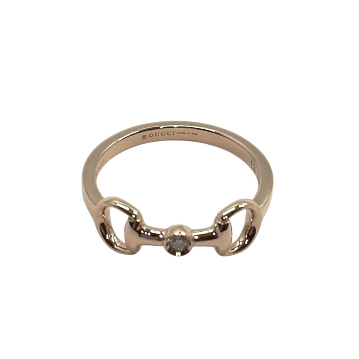 Gucci Horsebit 18k Pink Gold Diamond Ring — view 4