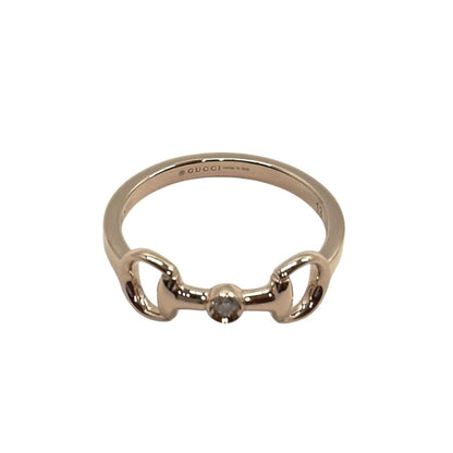Gucci Horsebit 18k Pink Gold Diamond Ring — view 4