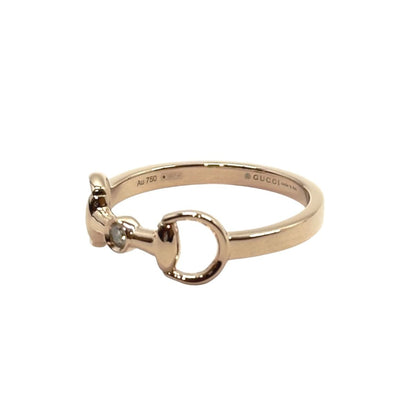 Gucci Horsebit 18k Pink Gold Diamond Ring — view 2