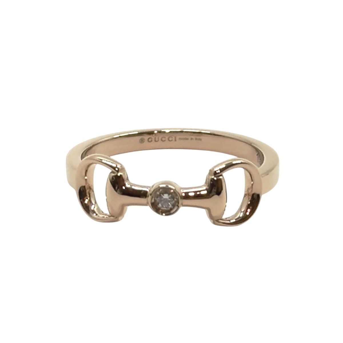 Gucci Horsebit 18k Pink Gold Diamond Ring