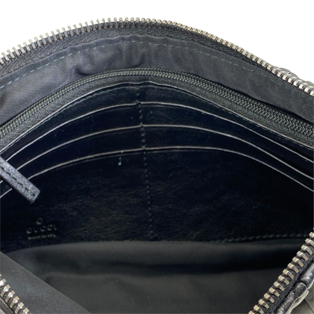 Gucci Interlocking G Wallet Multi Pouch Clutch Leather Black — view 8