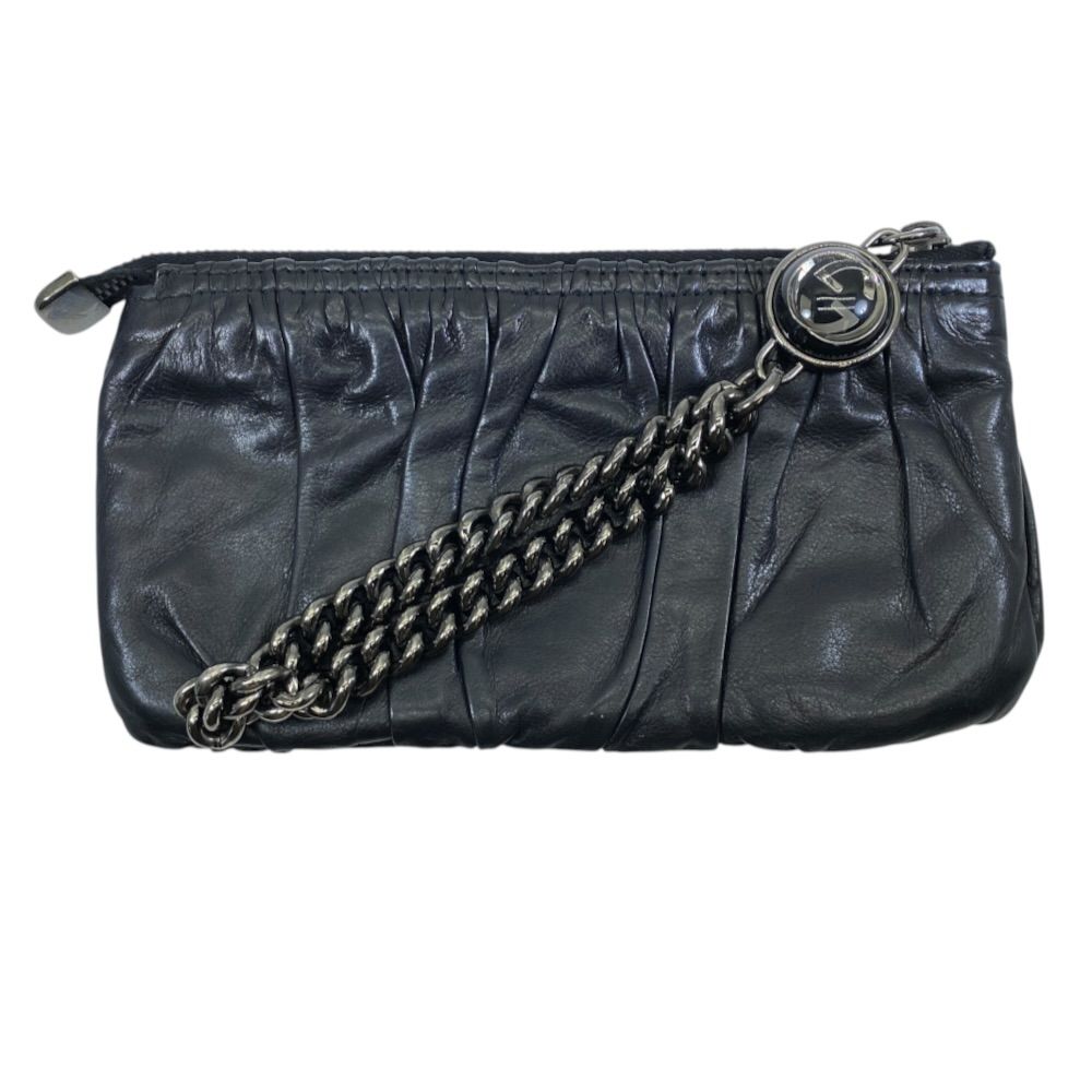 Gucci Interlocking G Wallet Multi Pouch Clutch Leather Black — view 2