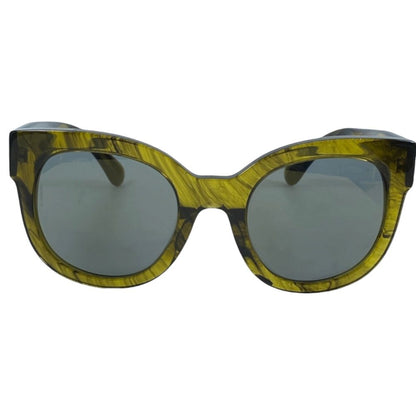 Chanel Sunglasses Eyewear CC Logo Square Frame Acetate Yellow Green — view 2