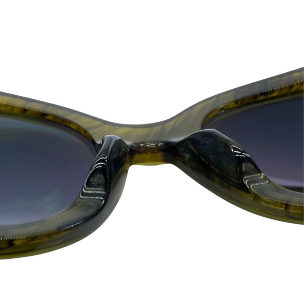 Chanel Sunglasses Eyewear CC Logo Square Frame Acetate Yellow Green — view 6