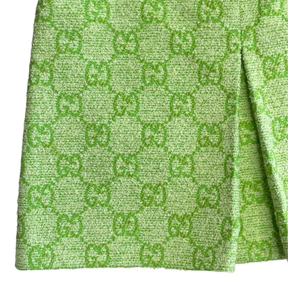 Gucci Skirt Mini GG Logo Cotton Polyester Lime Green — view 5