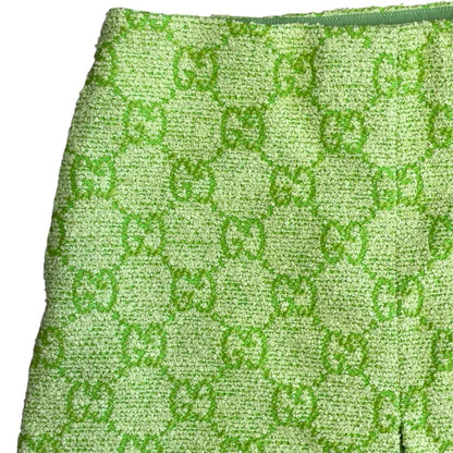 Gucci Skirt Mini GG Logo Cotton Polyester Lime Green — view 2