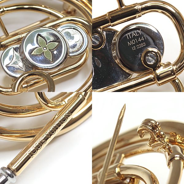 Louis Vuitton Brooch LV Symphony Horn Metal Gold Silver Rank — view 6