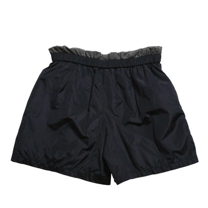 Miu Miu Nylon Pants Shorts Navy Gray Silver — view 2