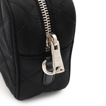 Prada Tessuto Impuntu Triangle Logo Shoulder Bag 2-Way Pouch Quilted Nylon Nero — view 5