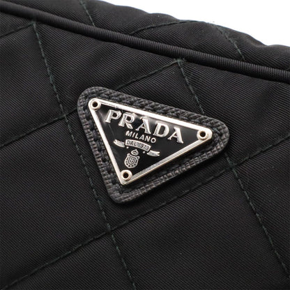 Prada Tessuto Impuntu Triangle Logo Shoulder Bag 2-Way Pouch Quilted Nylon Nero — view 6