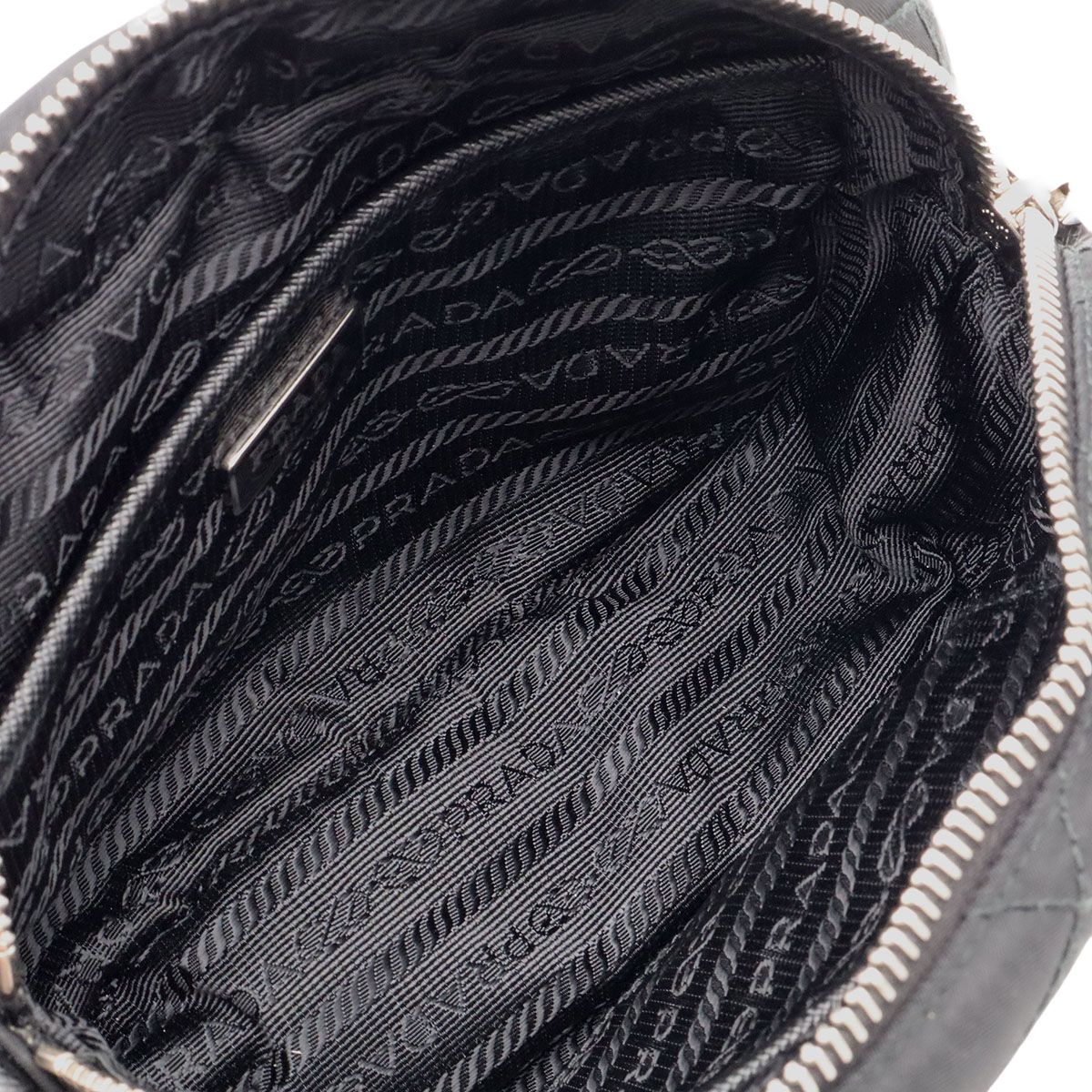 Prada Tessuto Impuntu Triangle Logo Shoulder Bag 2-Way Pouch Quilted Nylon Nero — view 7