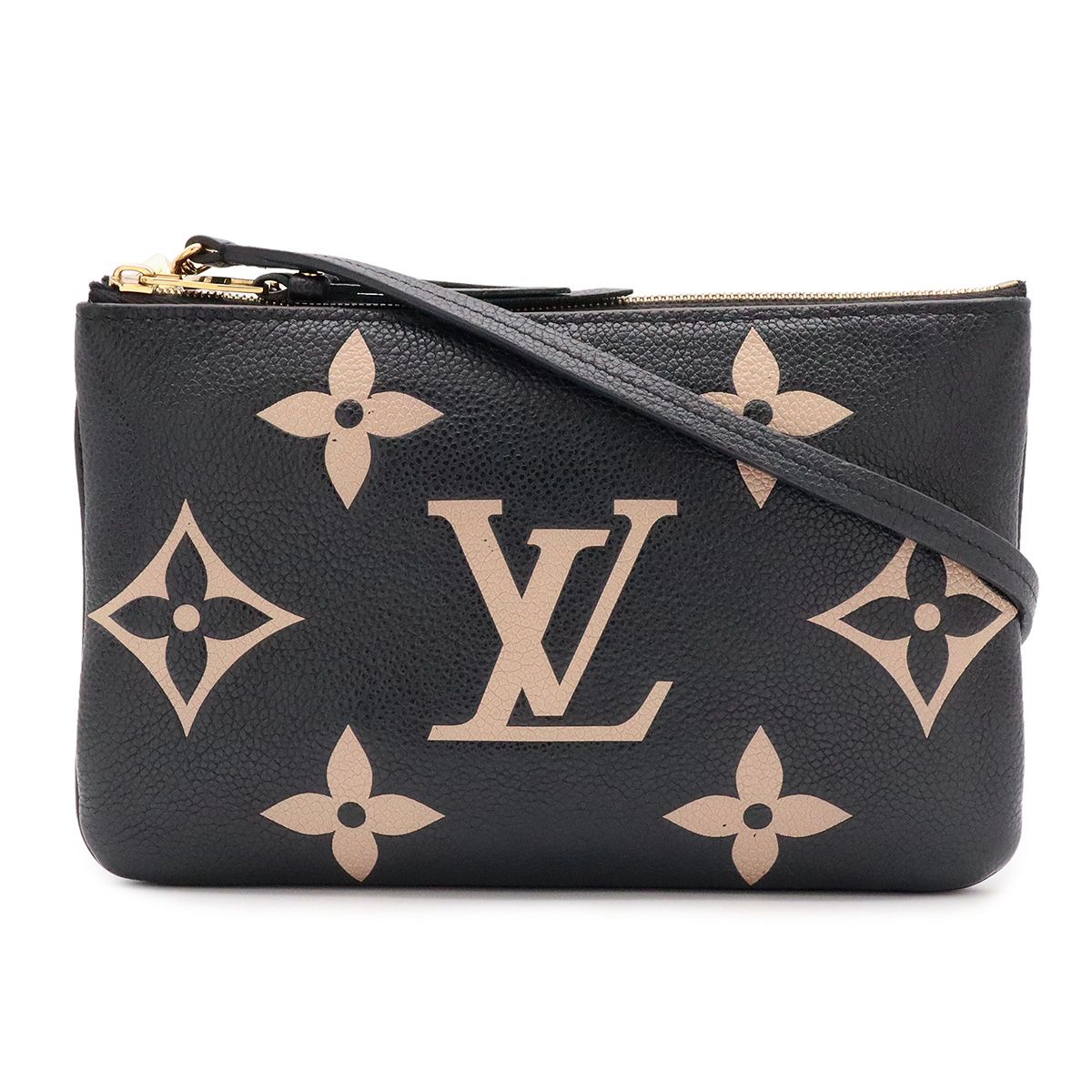 Louis Vuitton Monogram Empreinte Pochette Double Zip Shoulder Bag 2-Way Pouch