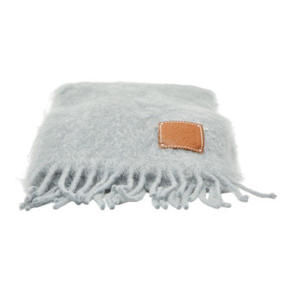 Loewe Anagram Scarf Gray Wool Nylon Mohair — view 3