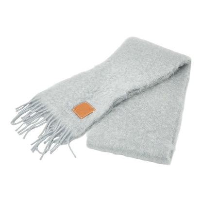 Loewe Anagram Scarf Gray Wool Nylon Mohair — view 2